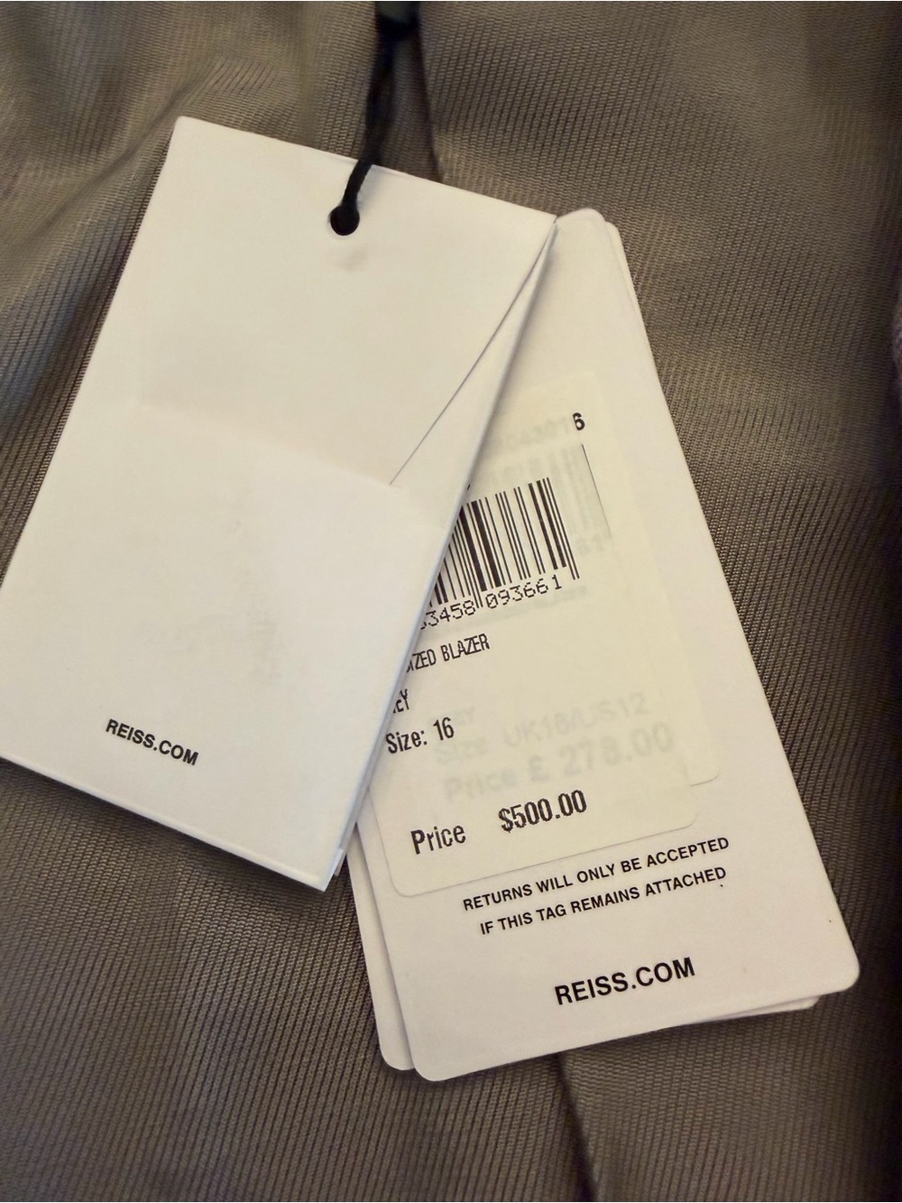 Reiss Double-Breasted Light Gray Blazer - Picture 8 of 10